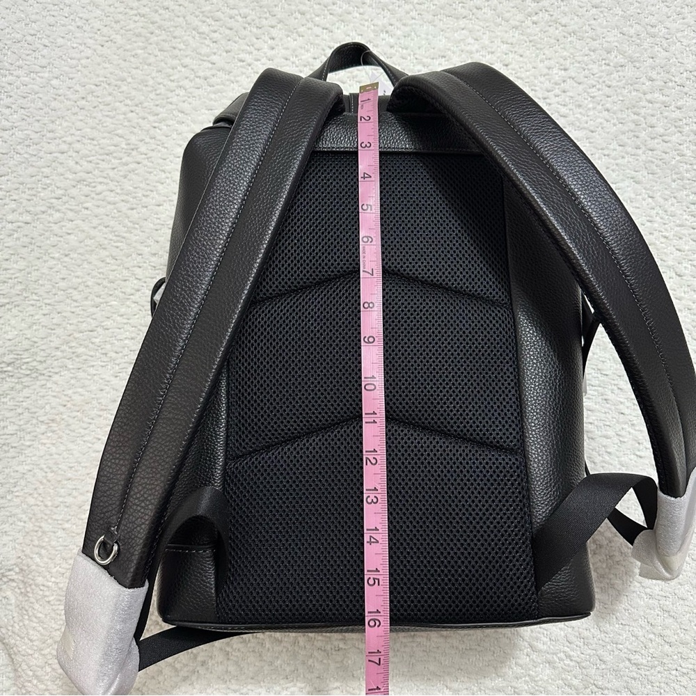 NWT Coach Warner Laptop Black Pebbled Leather Backpack Silver Hardware CW210 - Picture 10 of 14